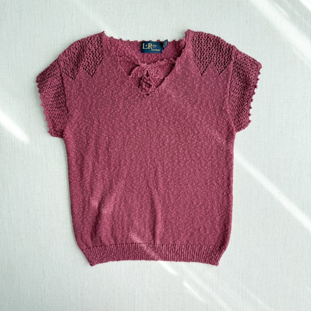 LeRoy‎ Knitwear 70s vtg knit sleeveless sweater vest